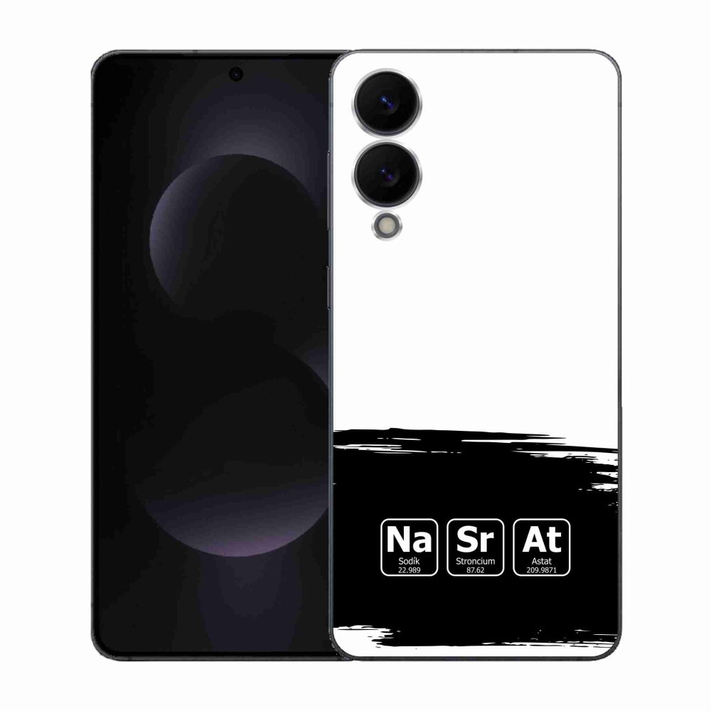 Gél borítás mmCase Samsung Galaxy S25 Edge - kémiai elemek fekete és fehér háttérrel