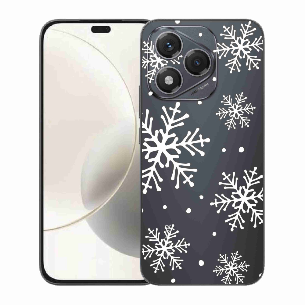 Zselés borítás mmCase a Honor 400 Lite készülékhez - fehér pelyhek átlátszó háttéren