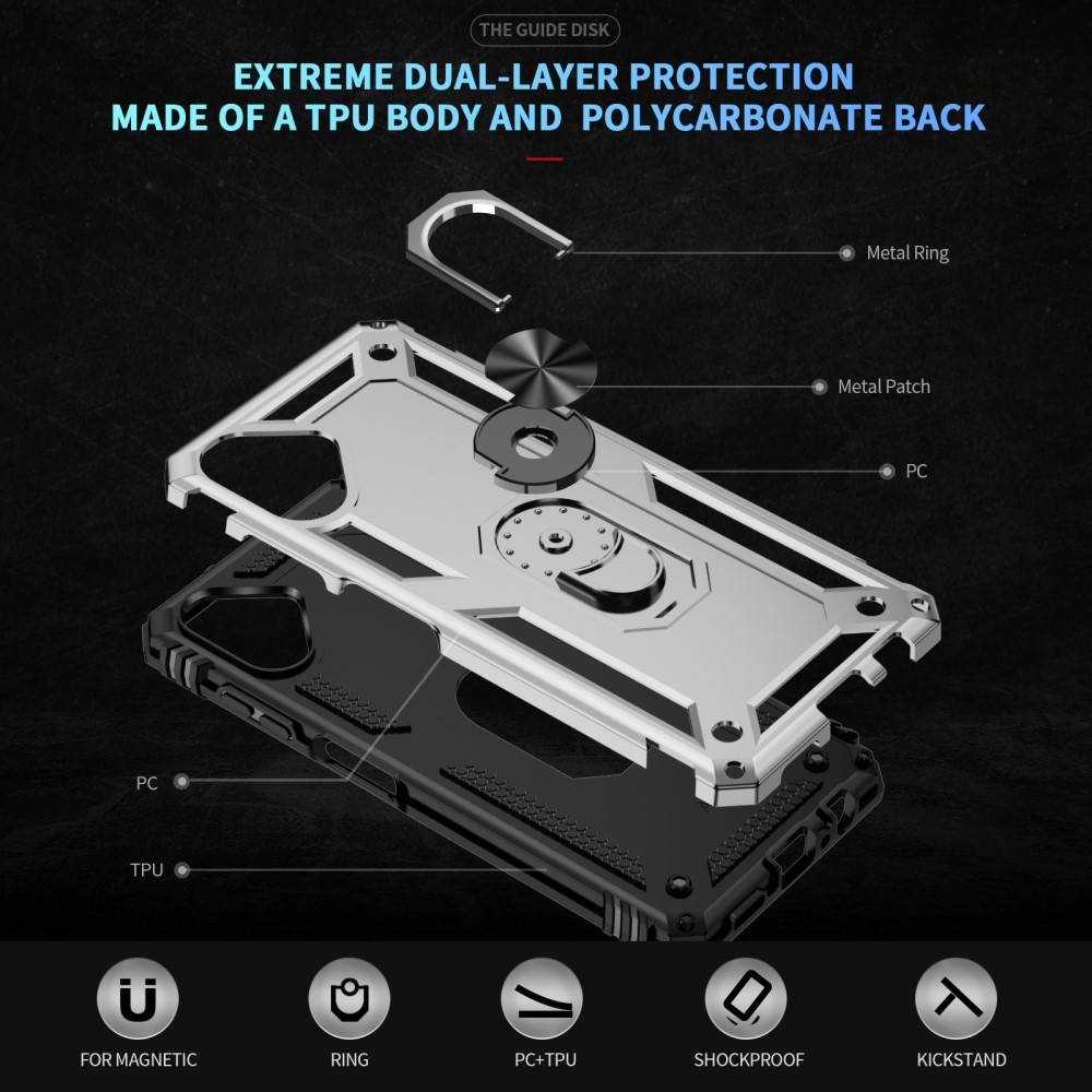 Gyűrűk tartós borítása Samsung Galaxy A06 4G készülékhez - ezüst színű