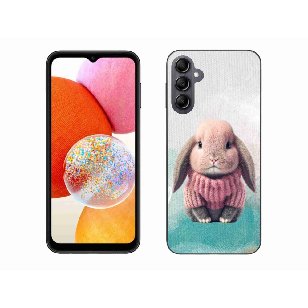 Zselés borítás mmCase Samsung Galaxy A14 4G/5G - nyúl pulóverben