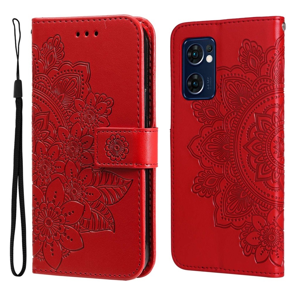 Mandala könyv tok Oppo Find X5 Lite-hoz - piros