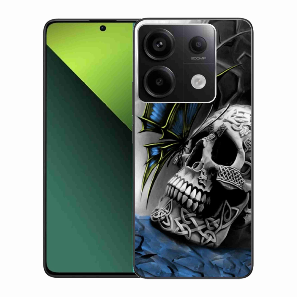Gél borítás mmCase a Xiaomi Redmi Note 13 Pro 5G/Poco X6 5G számára - pillangó és koponya