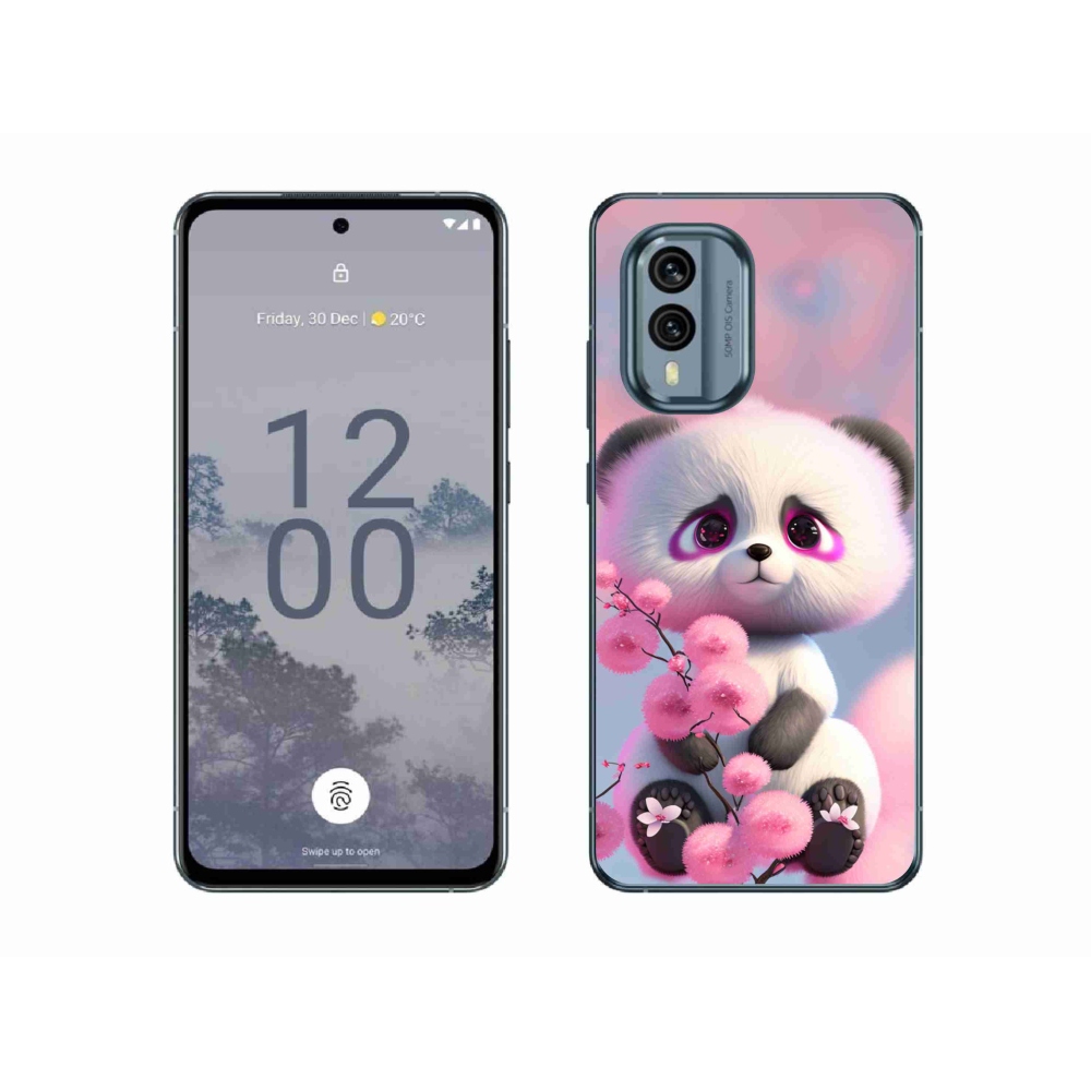 Zselés borítás mmCase a Nokia X30 5G készülékhez - aranyos panda 1