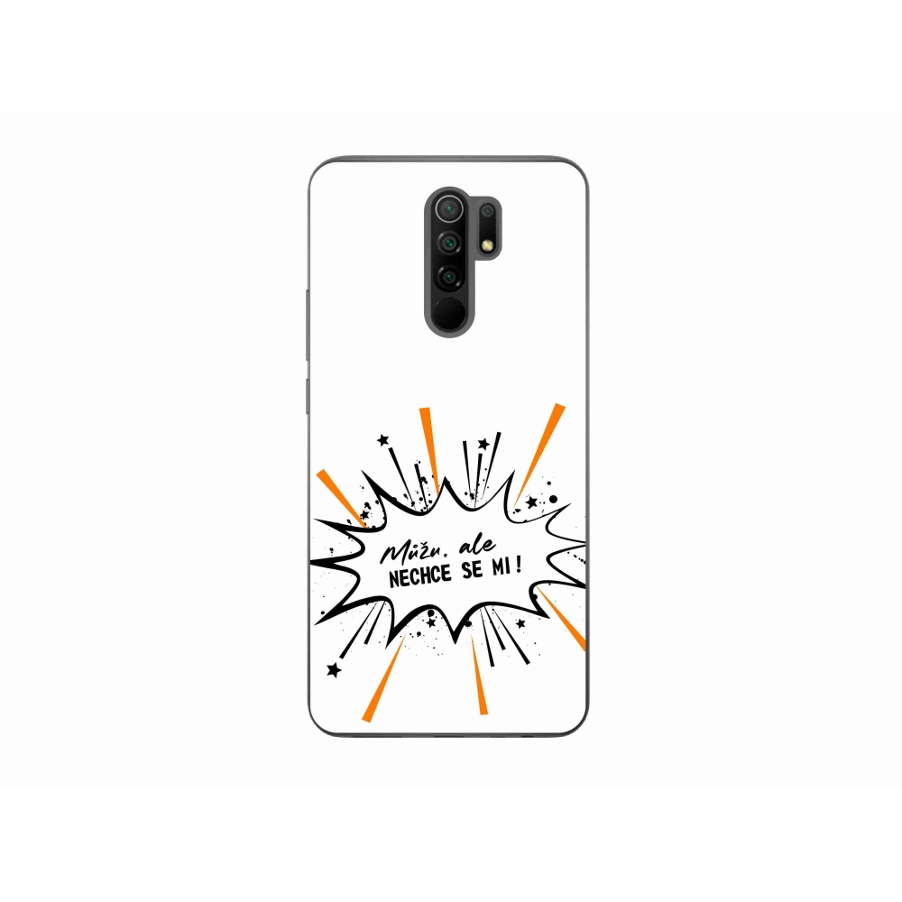 Gél borító mmCase a Xiaomi Redmi 9-hez - vicces szöveg 11 fehér háttérrel