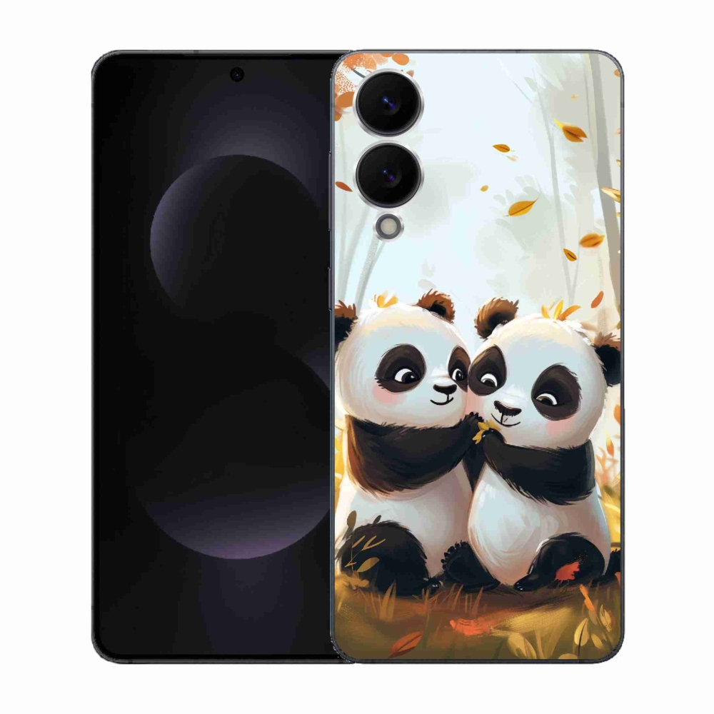 Zselés borítás mmCase Samsung Galaxy S25 Edge készülékhez - pandák