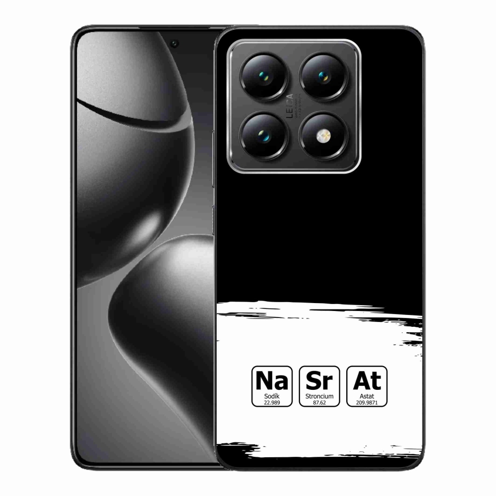 Gél borító mmCase a Xiaomi 14T-hez - kémiai elemek fehér és fekete háttérrel