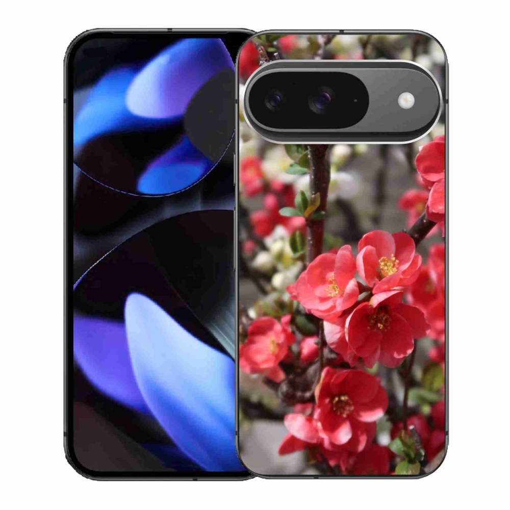Gél borítás mmCase a Google Pixel 9/9 Pro számára - piros virágok