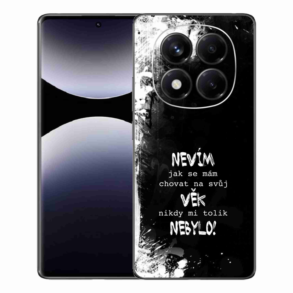 Gél borító mmCase a Xiaomi Redmi Note 14 Pro számára - vicces szöveg 14 fekete háttérrel