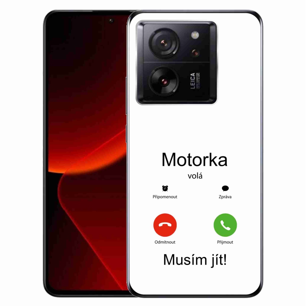 Gél borítás mmCase a Xiaomi 13T/13T Pro készülékhez - motoros hívások fehér háttérrel