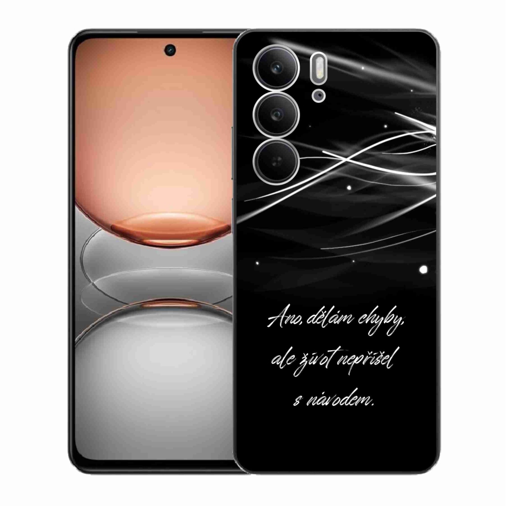 Gél borítás mmCase a Realme C75 készülékre - idézet fekete háttérrel