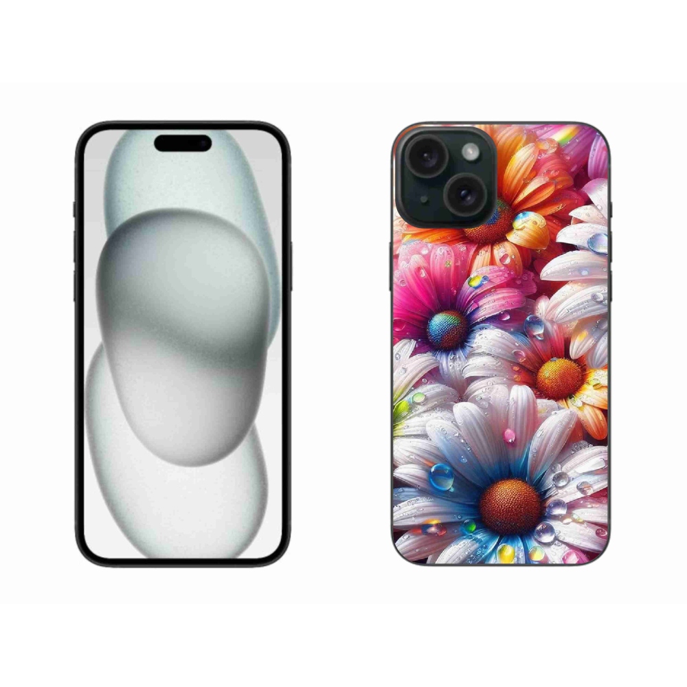 Zselés borítás mmCase iPhone 15 Plus készülékhez - színes százszorszépek