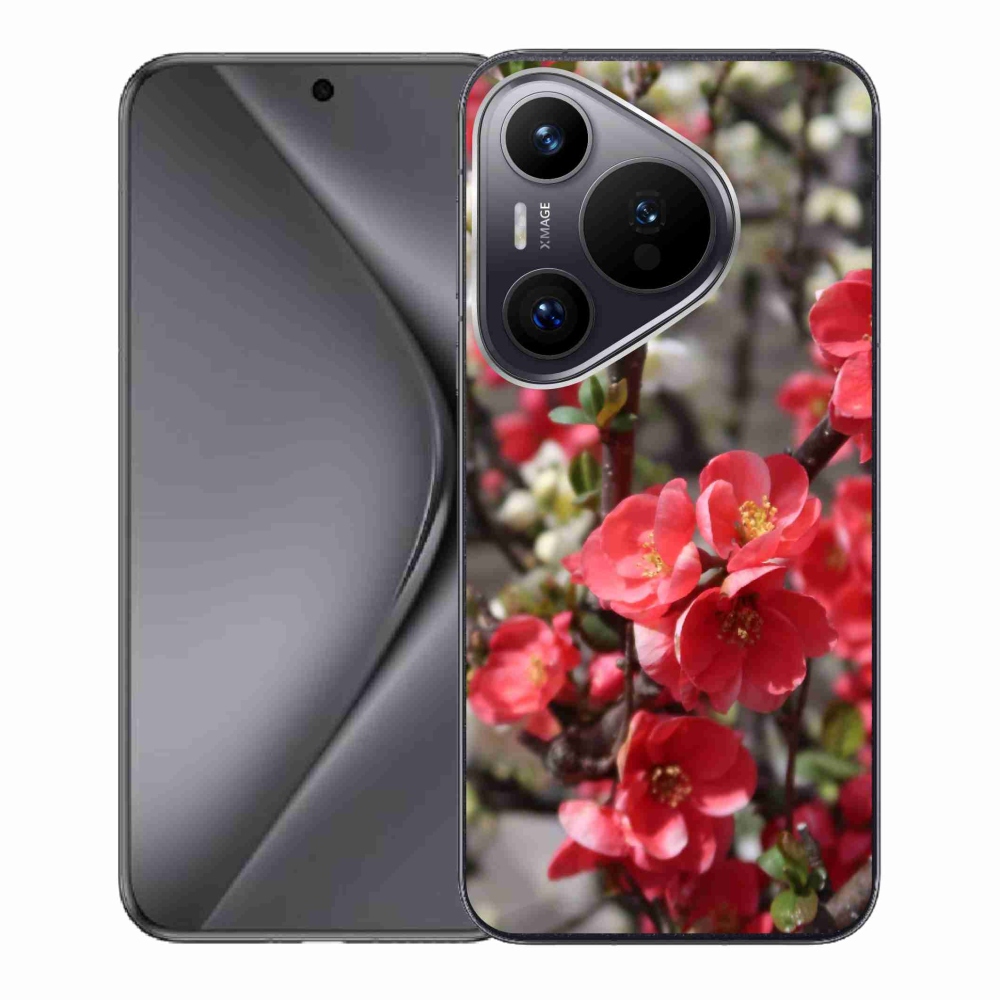 Gél borító mmCase a Huawei Pura 70-hez - piros virágok