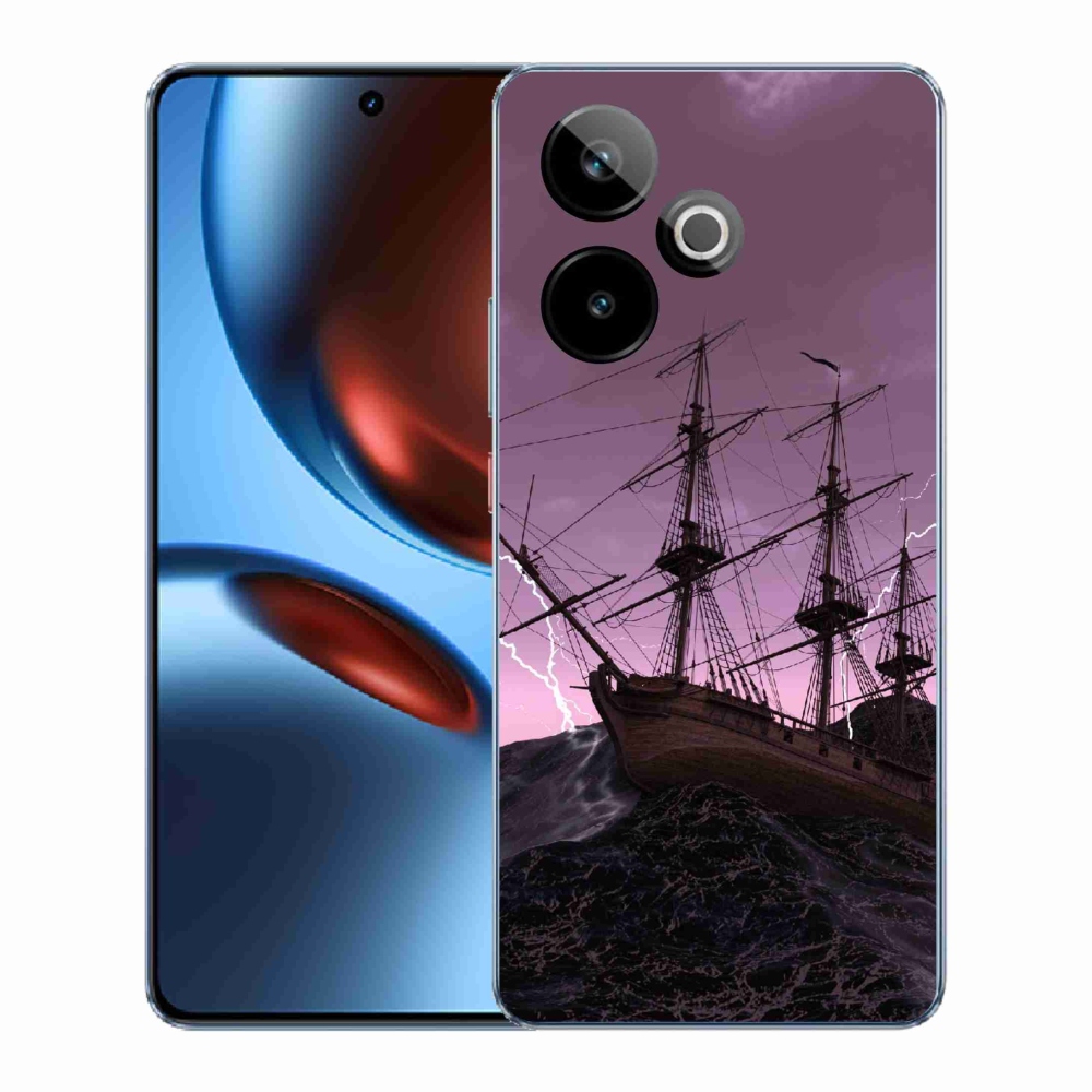 Rugalmas zselés tok mmCase képpel a Realme GT 7 5G/GT 7T 5G számára - hajó a viharban