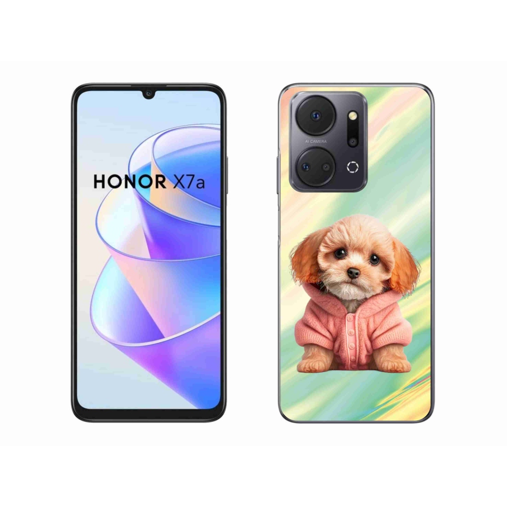 Zselés borítás mmCase a Honor X7a számára - kiskutya pulóverben