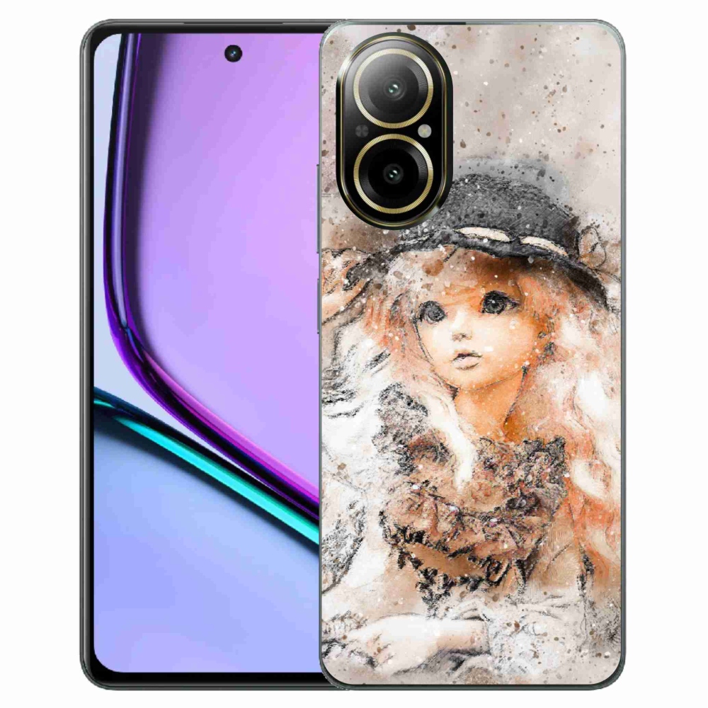 Gél borító mmCase a Realme C67 készülékhez - kislány kalapban