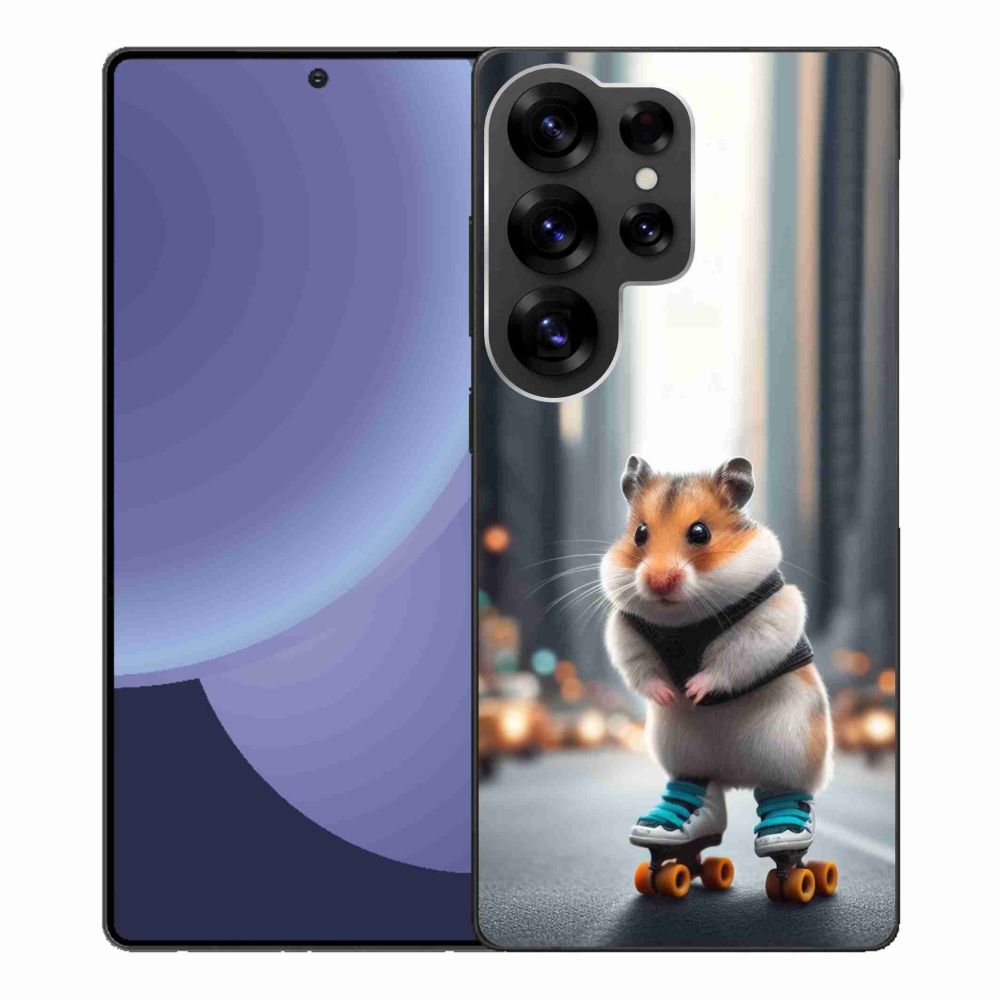 Zselés borítás mmCase Samsung Galaxy S25 Ultra készülékhez - hörcsög a korcsolyán