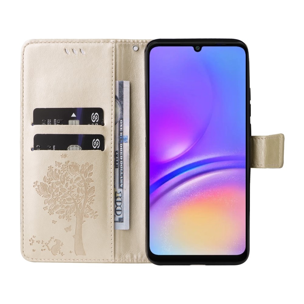 Fák könyv tok Samsung Galaxy A06 4G - arany színű