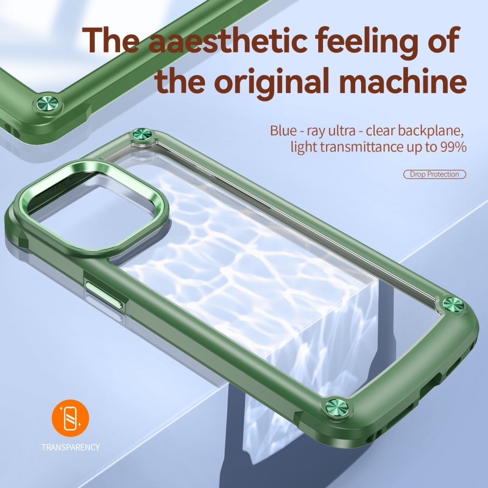 Gél tok fix hátlappal iPhone 15 Pro Max készülékhez - zöld