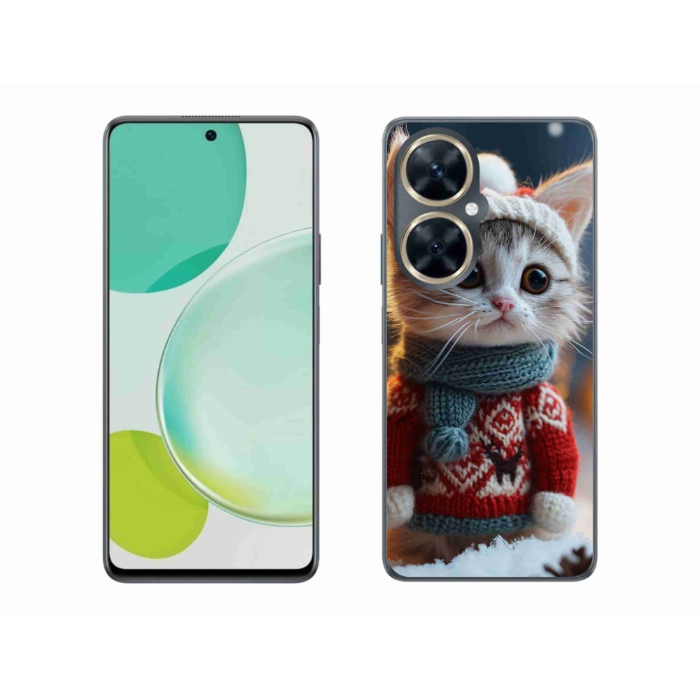 Gél borítás mmCase a Huawei Nova 11i készülékhez - cica pulóverben