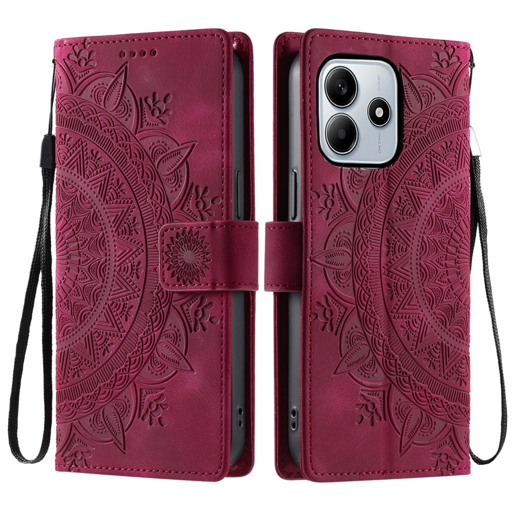 Mandalák könyv tok Xiaomi Redmi Note 14 - rózsa