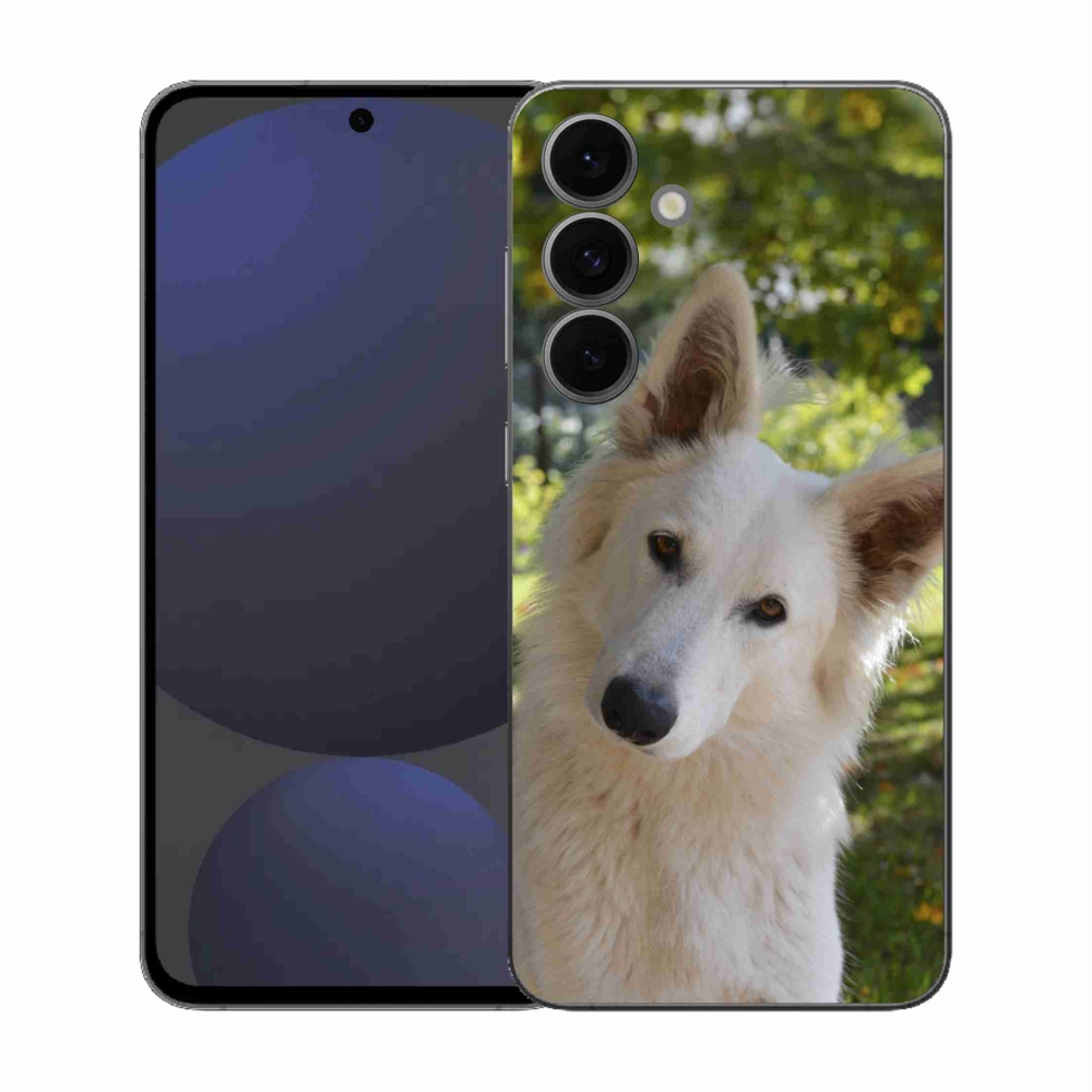 Zselés borítás mmCase Samsung Galaxy S25 FE - fehér Svájci juhász 1