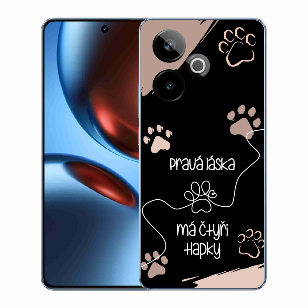 Rugalmas zselés tok mmCase képpel Realme GT 7 5G/GT 7T 5G - kutya motívum 1 fekete háttérrel