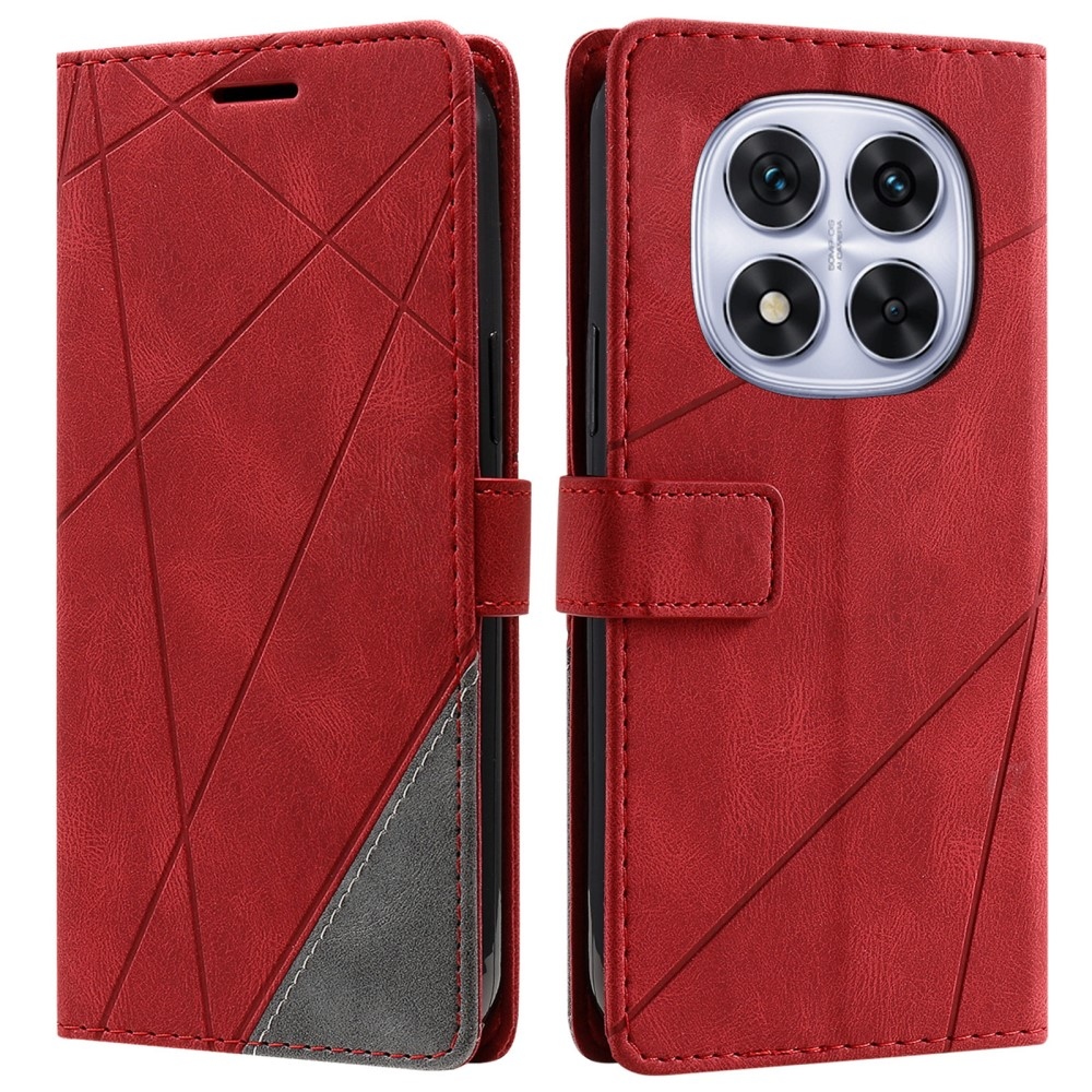 Vonalak könyv tok Xiaomi Redmi Note 14 Pro 5G/Poco X7 5G/Note 14 Pro+ 5G - piros