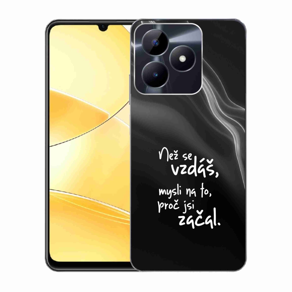 Zselés borító mmCase a Realme C51/C53 készülékhez - idézet 2 fekete háttér