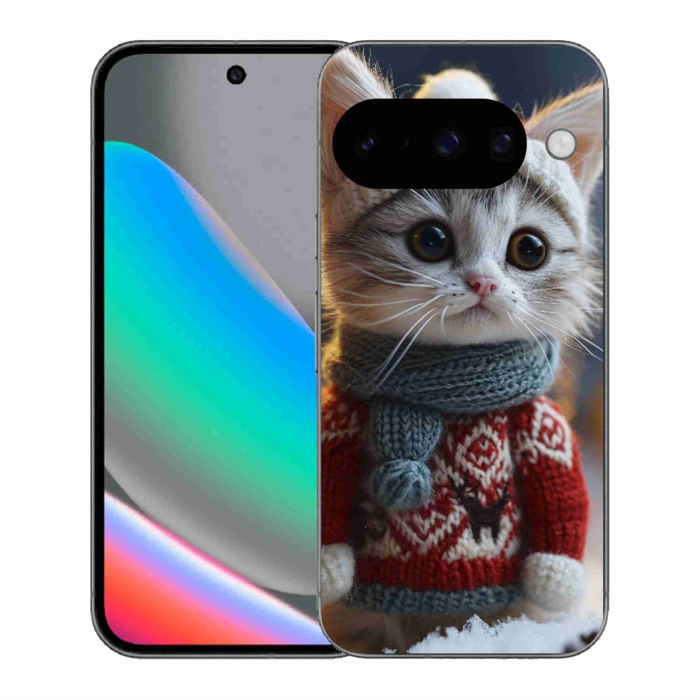 Gél borítás mmCase a Google Pixel 10 számára - cica pulóverben
