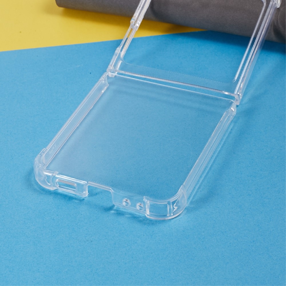 Átlátszó zselés tok megerősített sarkokkal Samsung Galaxy Z Flip5 5G készülékhez - átlátszó