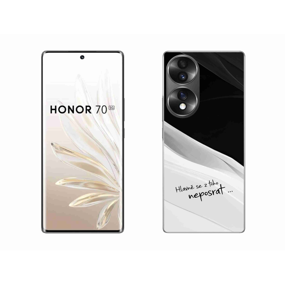 Gél borító mmCase a Honor 70-hez - vicces szöveg 13 fehér és fekete háttérrel