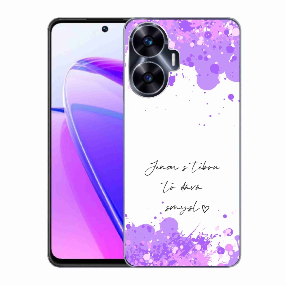 Gél borító mmCase a Realme C55 készülékhez - szerelmes szöveg fehér háttérrel