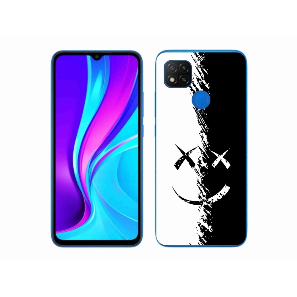 Gél borítás mmCase a Xiaomi Redmi 9C-hez - fekete és fehér mosolygó
