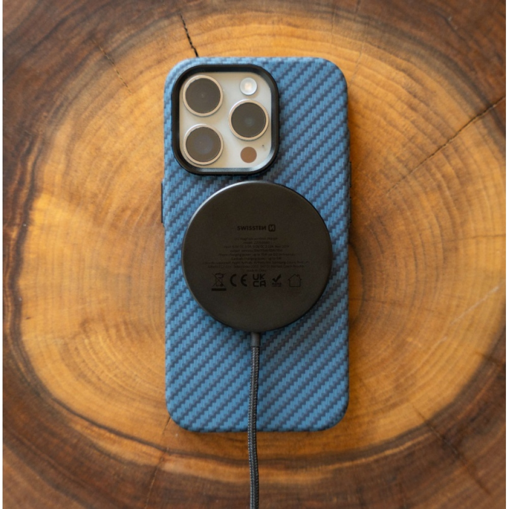 Swissten MagPuck Qi2 1,5 M vezeték nélküli töltő (MagSafe kompatibilis)