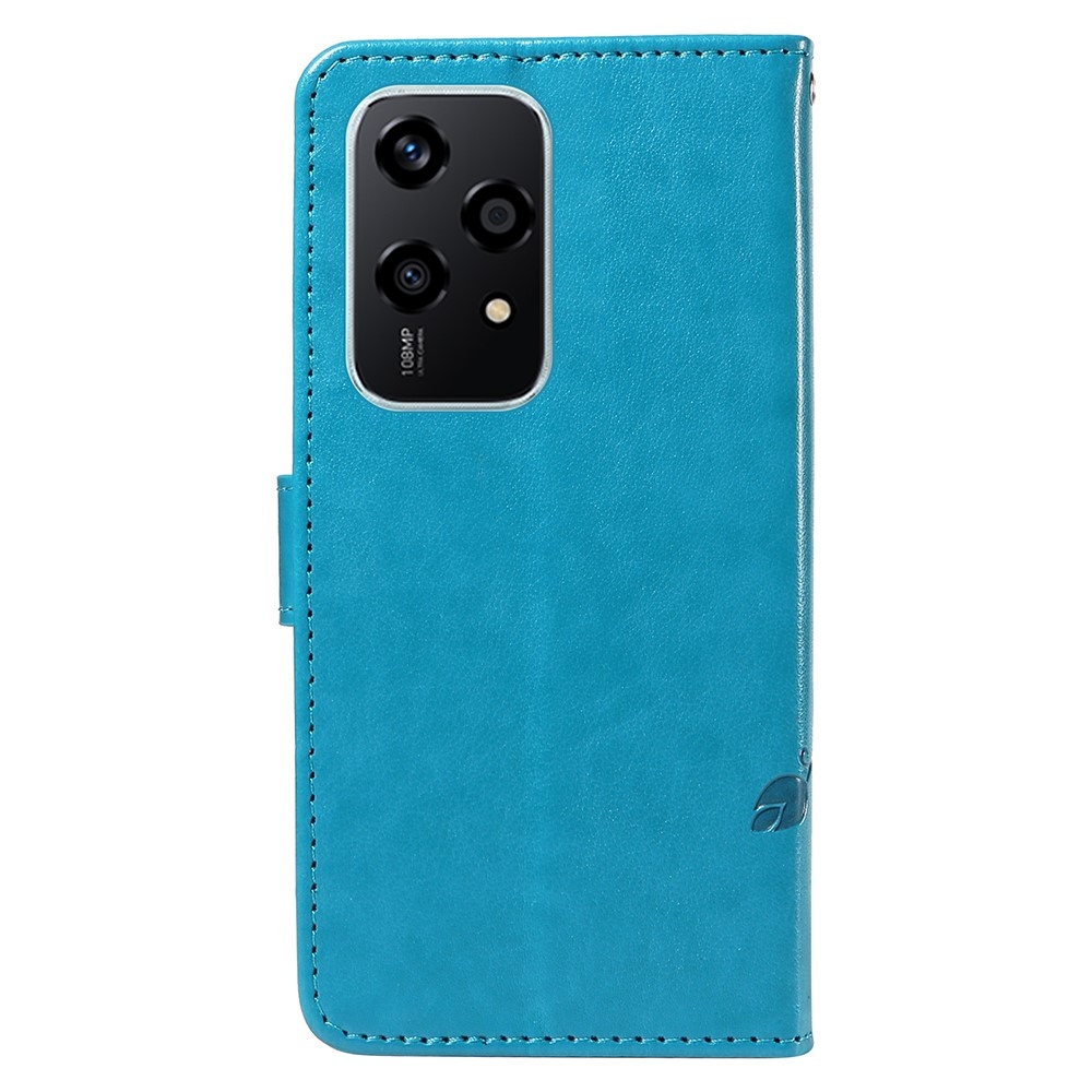 Virágok könyv tok a Honor 200 Lite 5G számára - kék