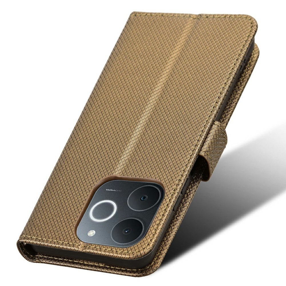 Gyémánt könyvtáska Realme Note 70T-hez - barna