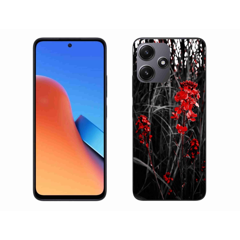Gél borítás mmCase a Xiaomi Redmi 12 5G - piros növényhez