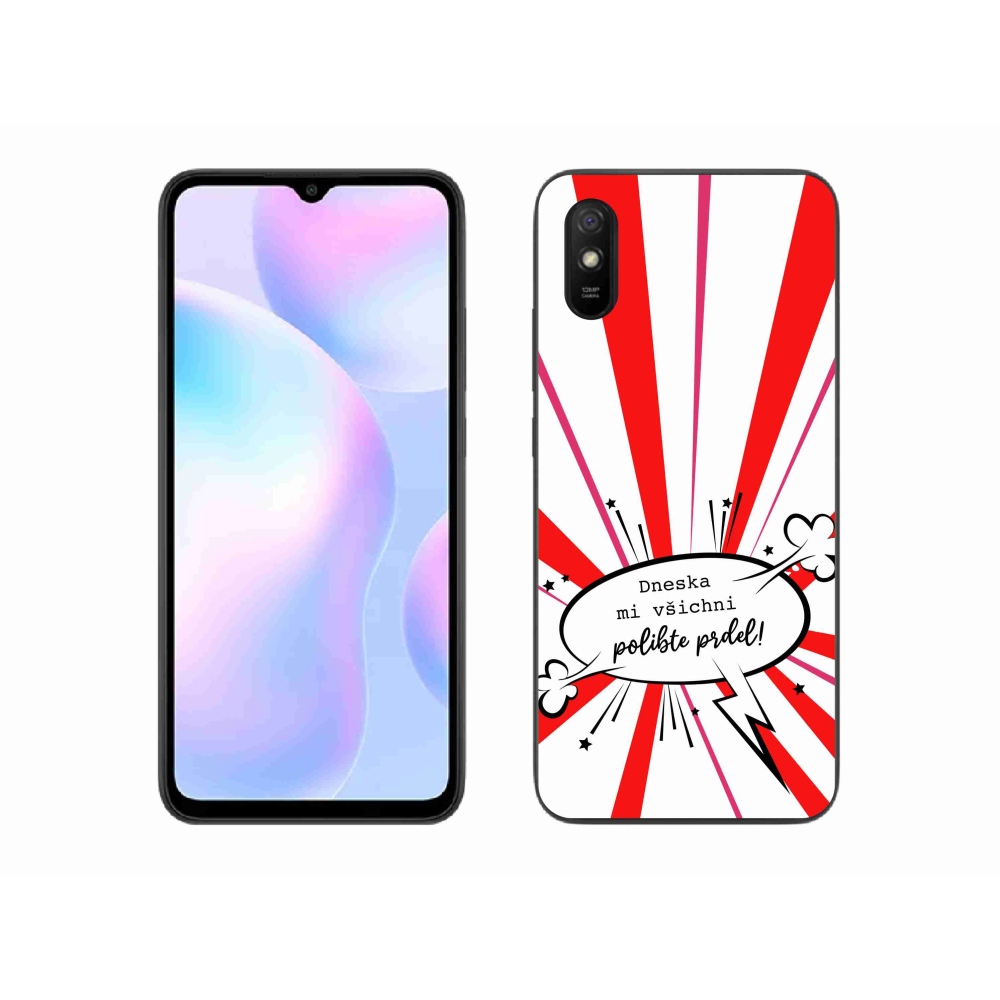 Gél borító mmCase a Xiaomi Redmi 9A számára - vicces szöveg 15 fehér háttérrel