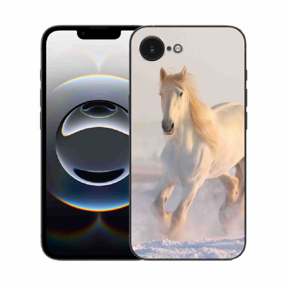 Zselés borítás mmCase iPhone 16e készülékhez - ló a hóban