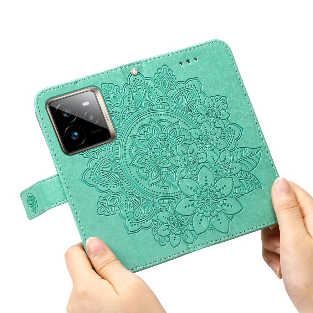 Mandala könyvtáska a Realme GT 7 Pro 5G készülékhez - teáskék színű