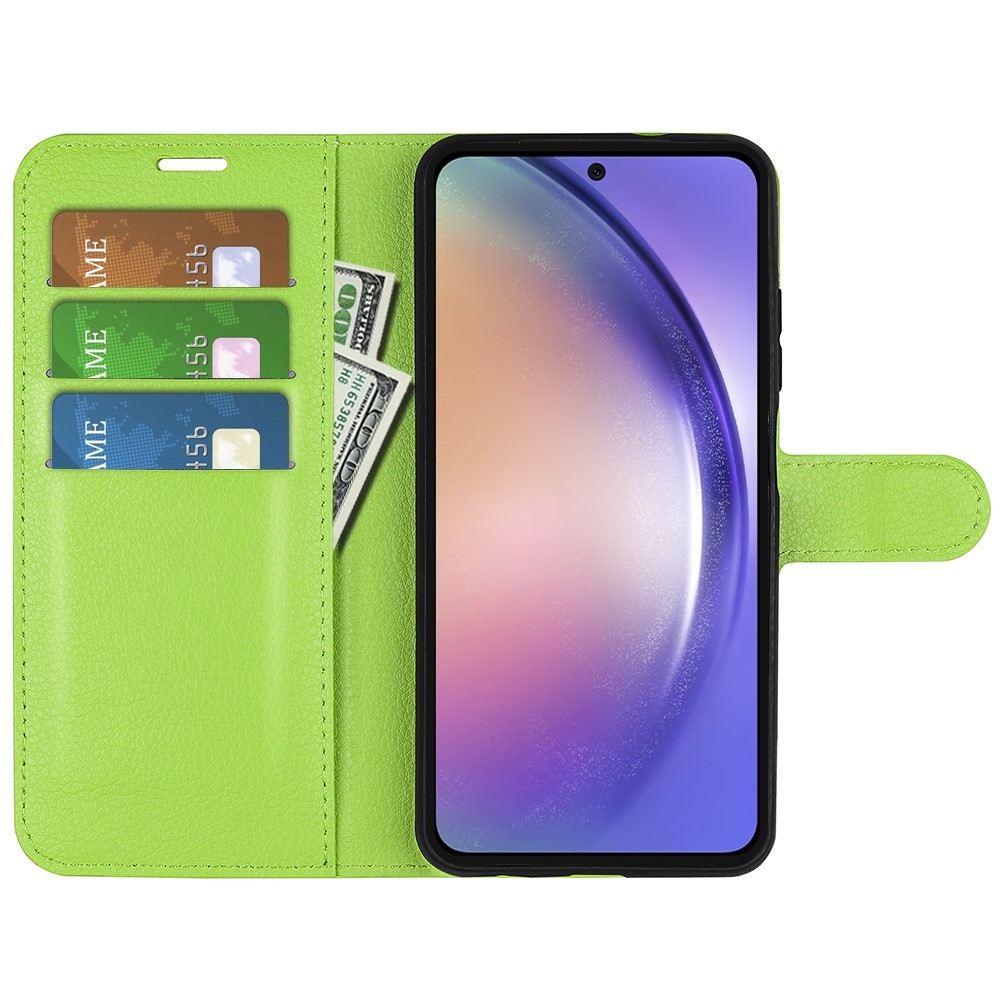Litchi könyv tok Samsung Galaxy A55 5G - zöld