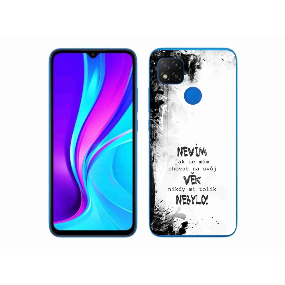 Gél borító mmCase a Xiaomi Redmi 9C-hez - vicces szöveg 14 fehér háttérrel