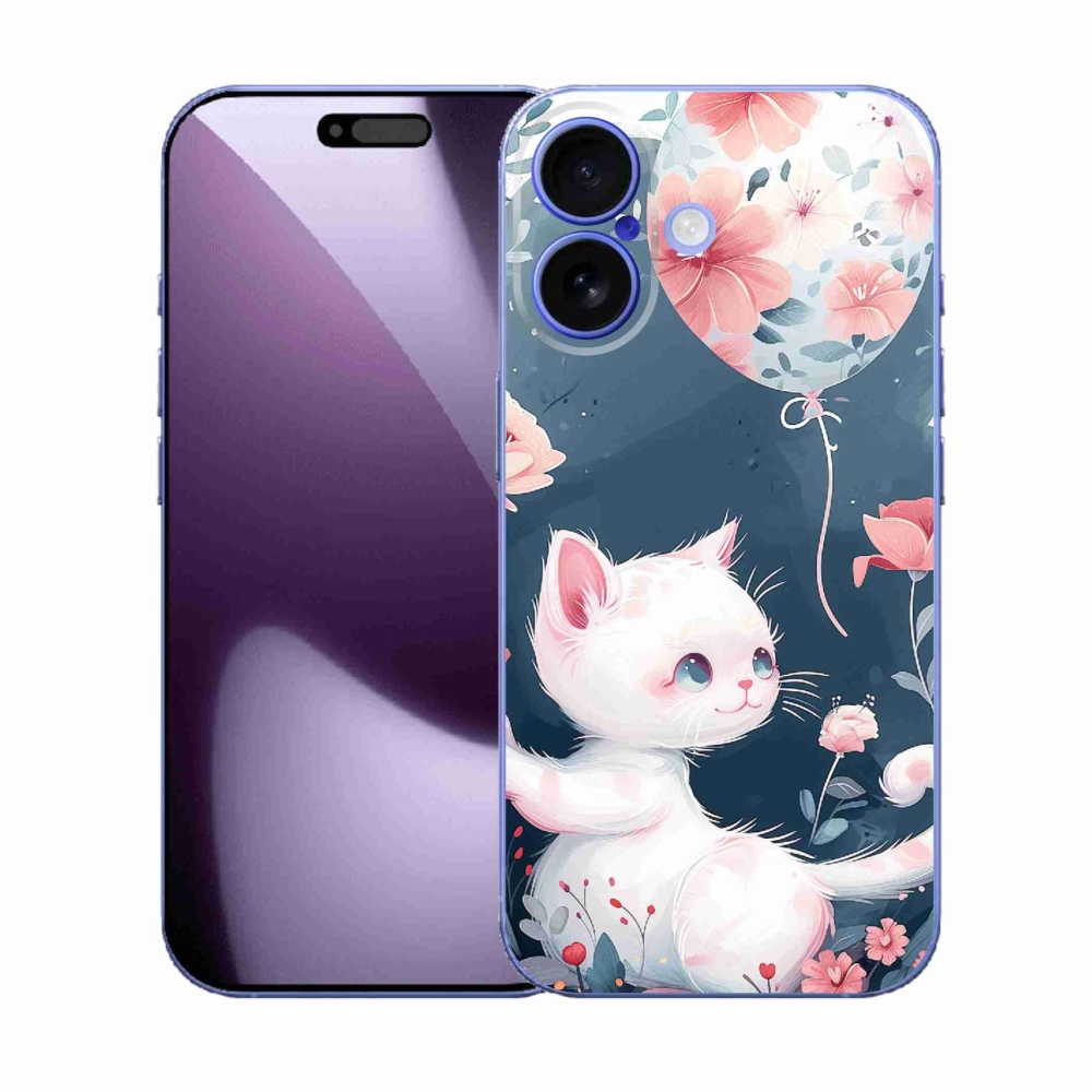 Gél borító mmCase iPhone 17 készülékhez - cica lufival