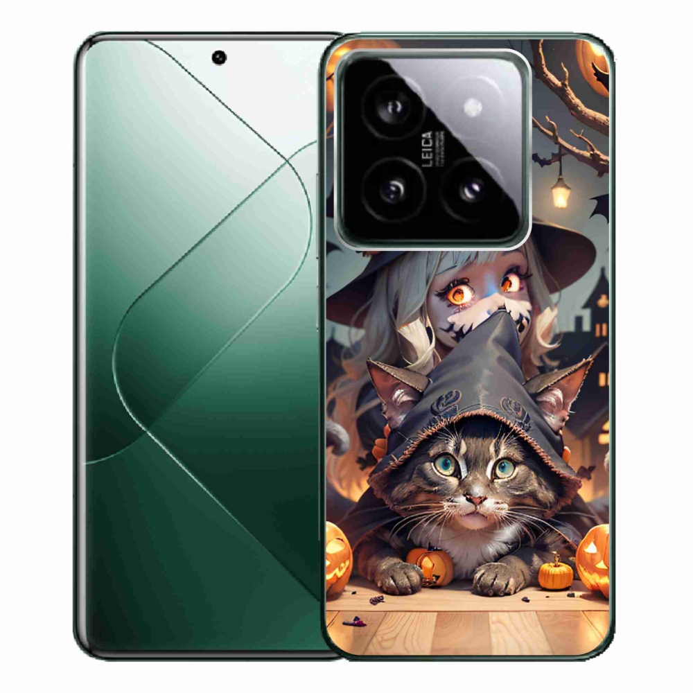 Gél borítás mmCase a Xiaomi 14 Pro számára - boszorkány macskával