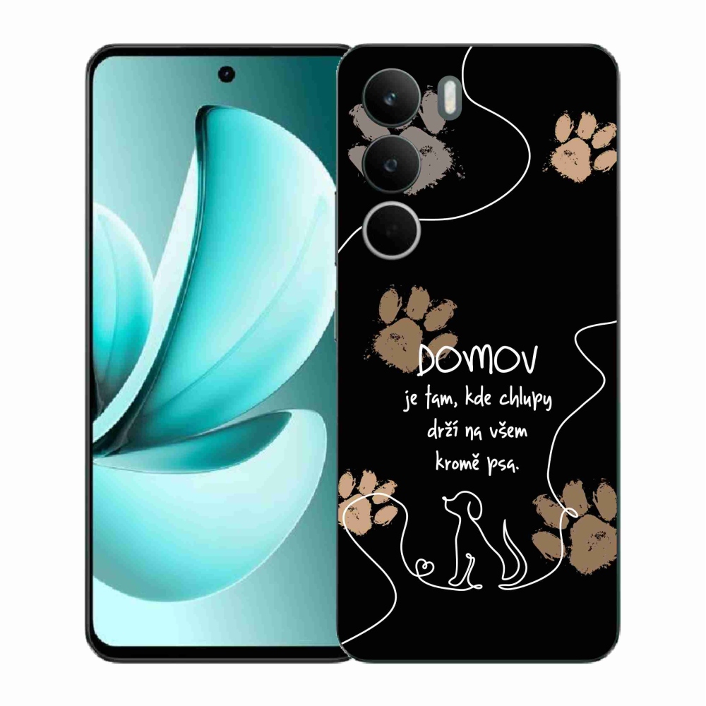 Gél borító mmCase a Realme C71 készülékhez - kutya motívum fekete háttérrel