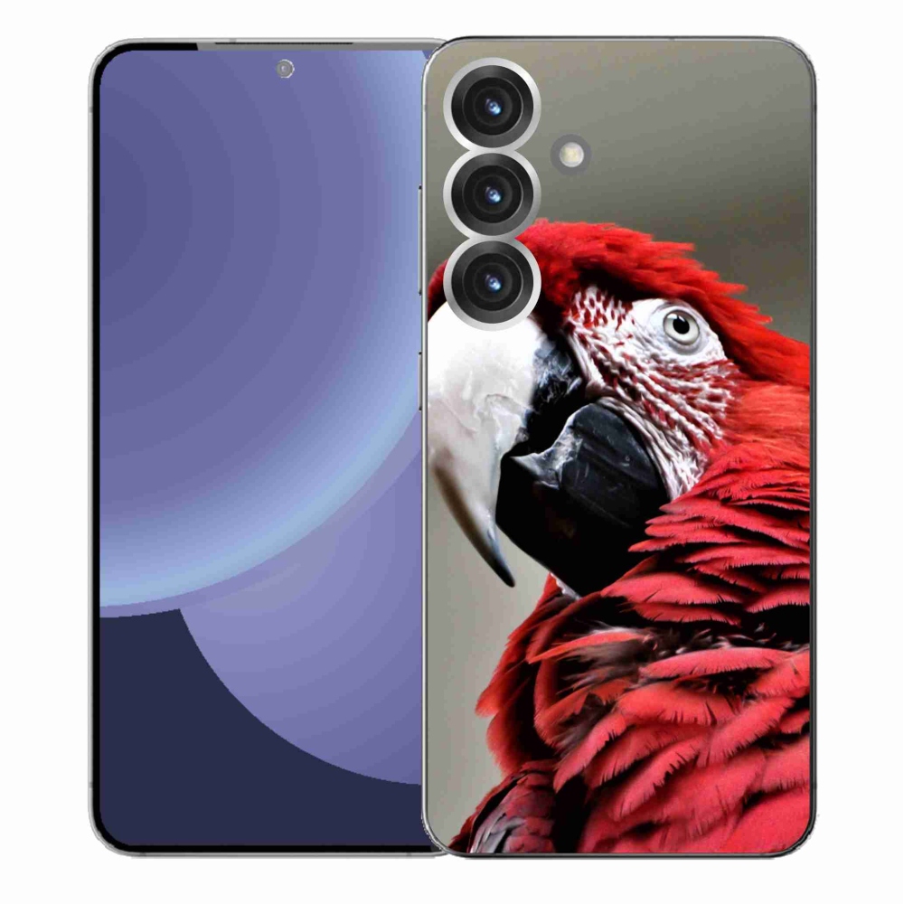 Zselés borítás mmCase Samsung Galaxy S25+ készülékhez - papagáj ara piros