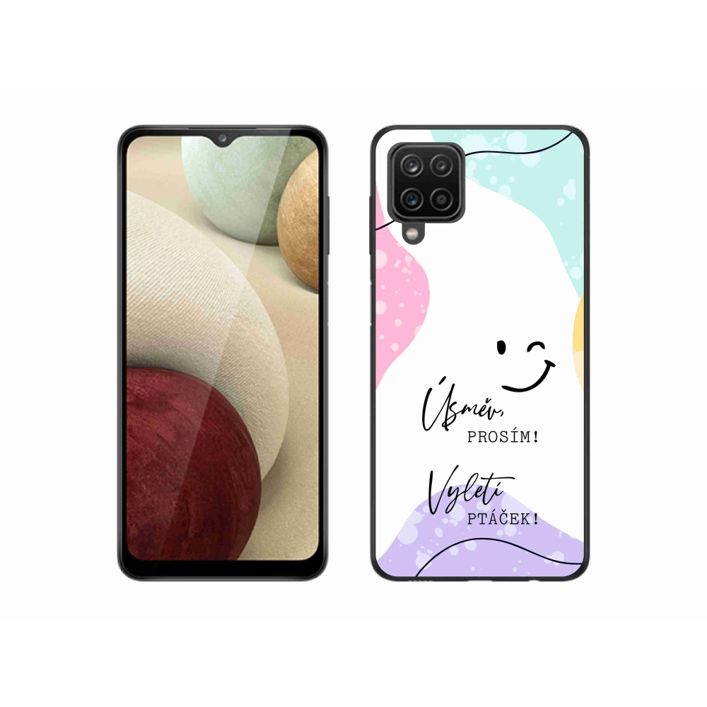 Gél borító mmCase Samsung Galaxy A12 készülékhez - vicces szöveg 4 fehér háttér