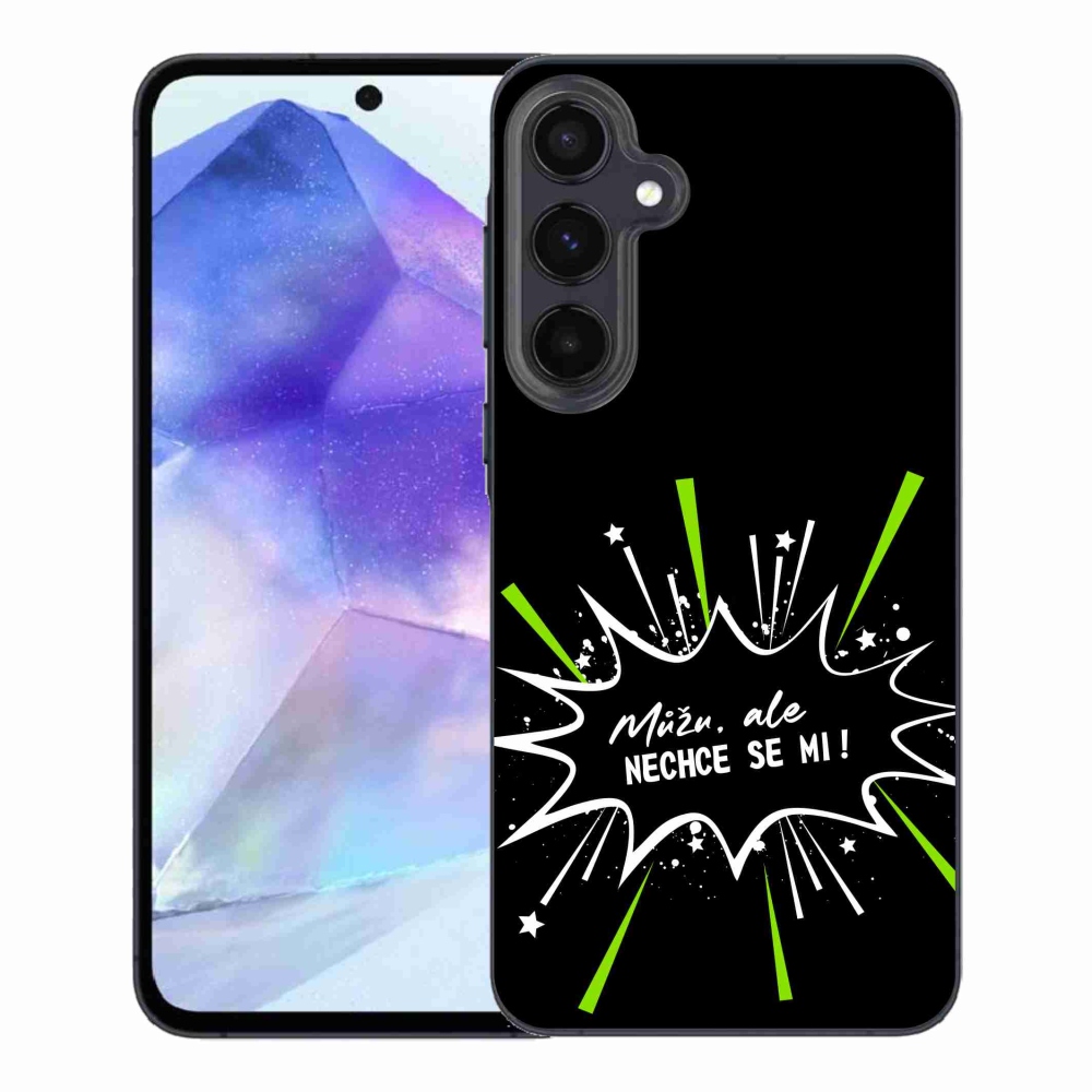 Gél borító mmCase Samsung Galaxy A55 5G - vicces szöveg 11 fekete háttér