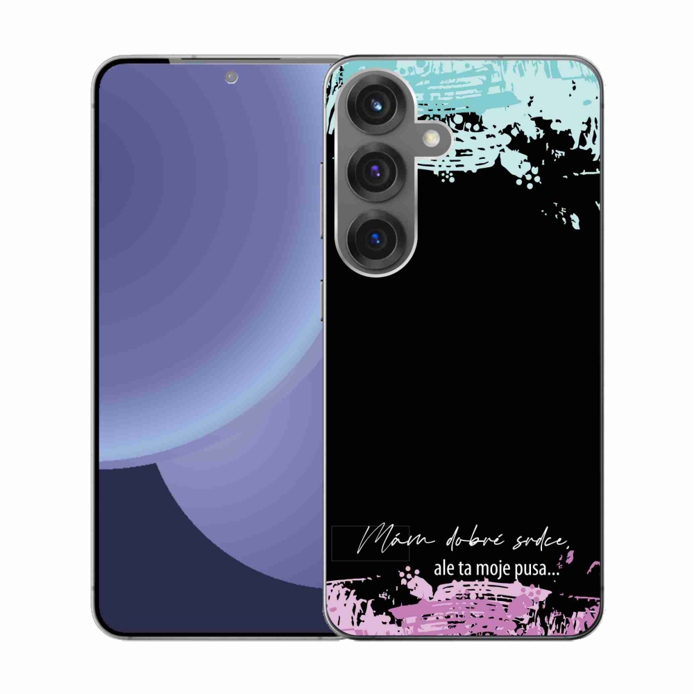 Gél borító mmCase Samsung Galaxy S25 készülékhez - vicces szöveg 3 fekete háttér