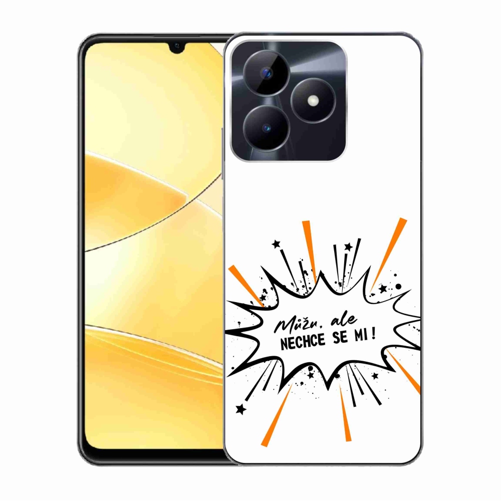 Gél borító mmCase a Realme C51/C53 készülékhez - vicces szöveg 11 fehér háttér